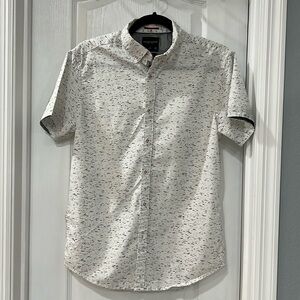 Mens Denim and Flower Slim Fit Short Sleeve shirt size Small